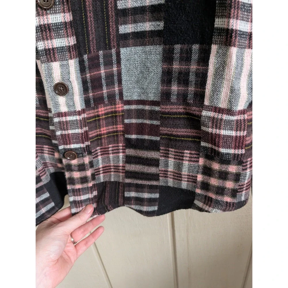 Banana Republic Patchwork Plaid Flannel Shirt Multi-Color Mens M